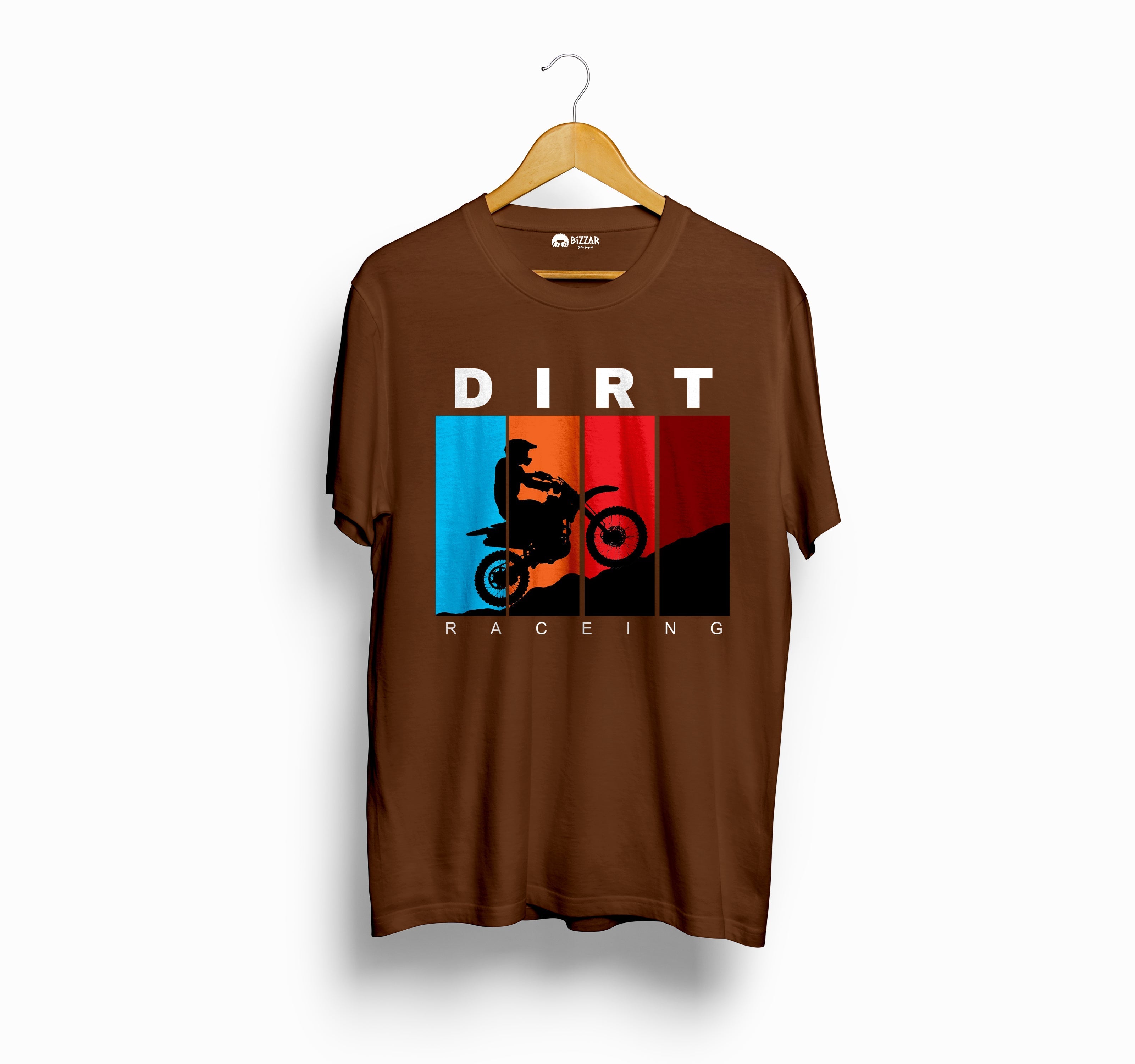 Bizzar Dirt Racing Coffee Brown T-shirt