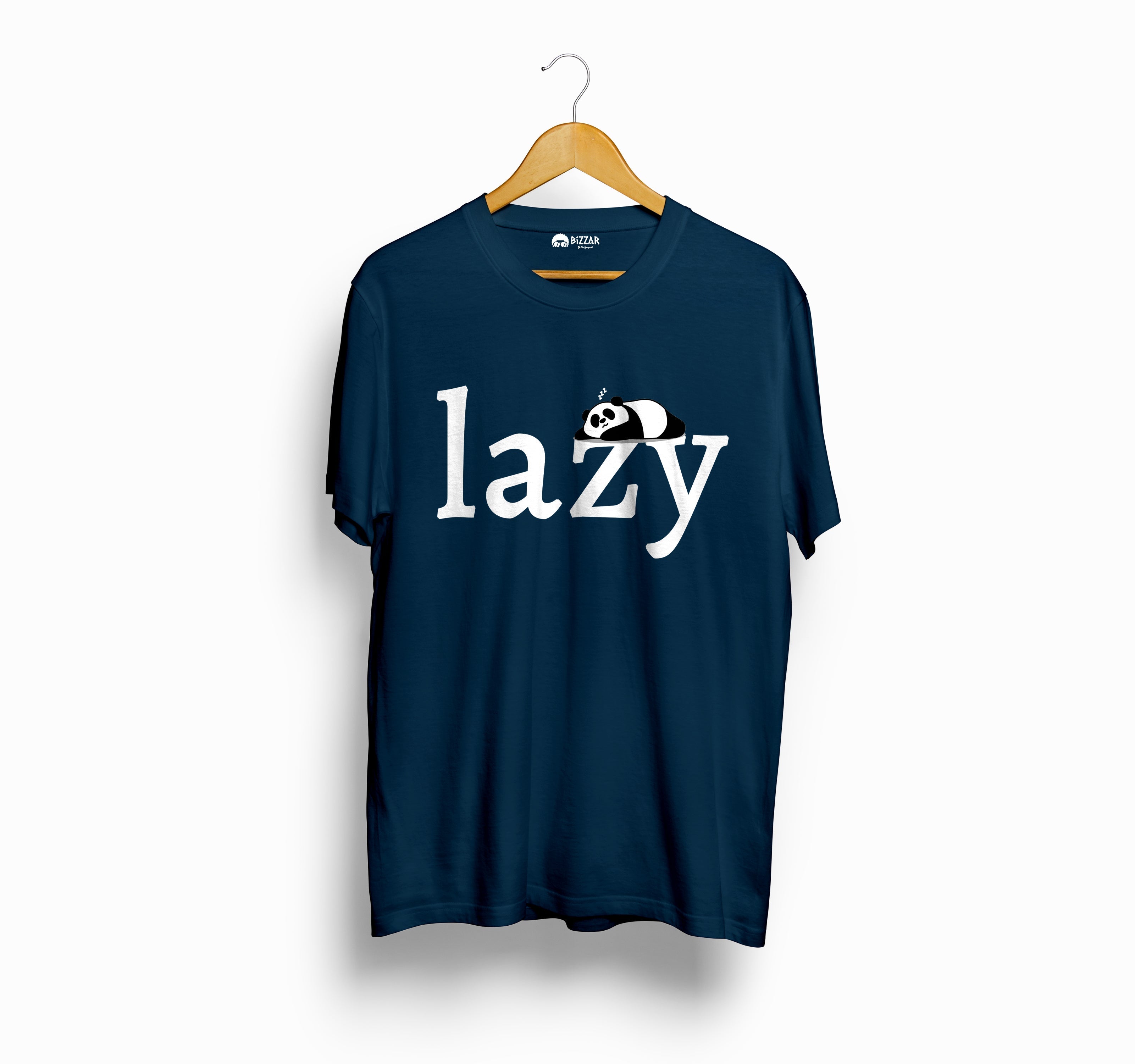 Bizzar Lazy Panda Navy Blue T-Shirt