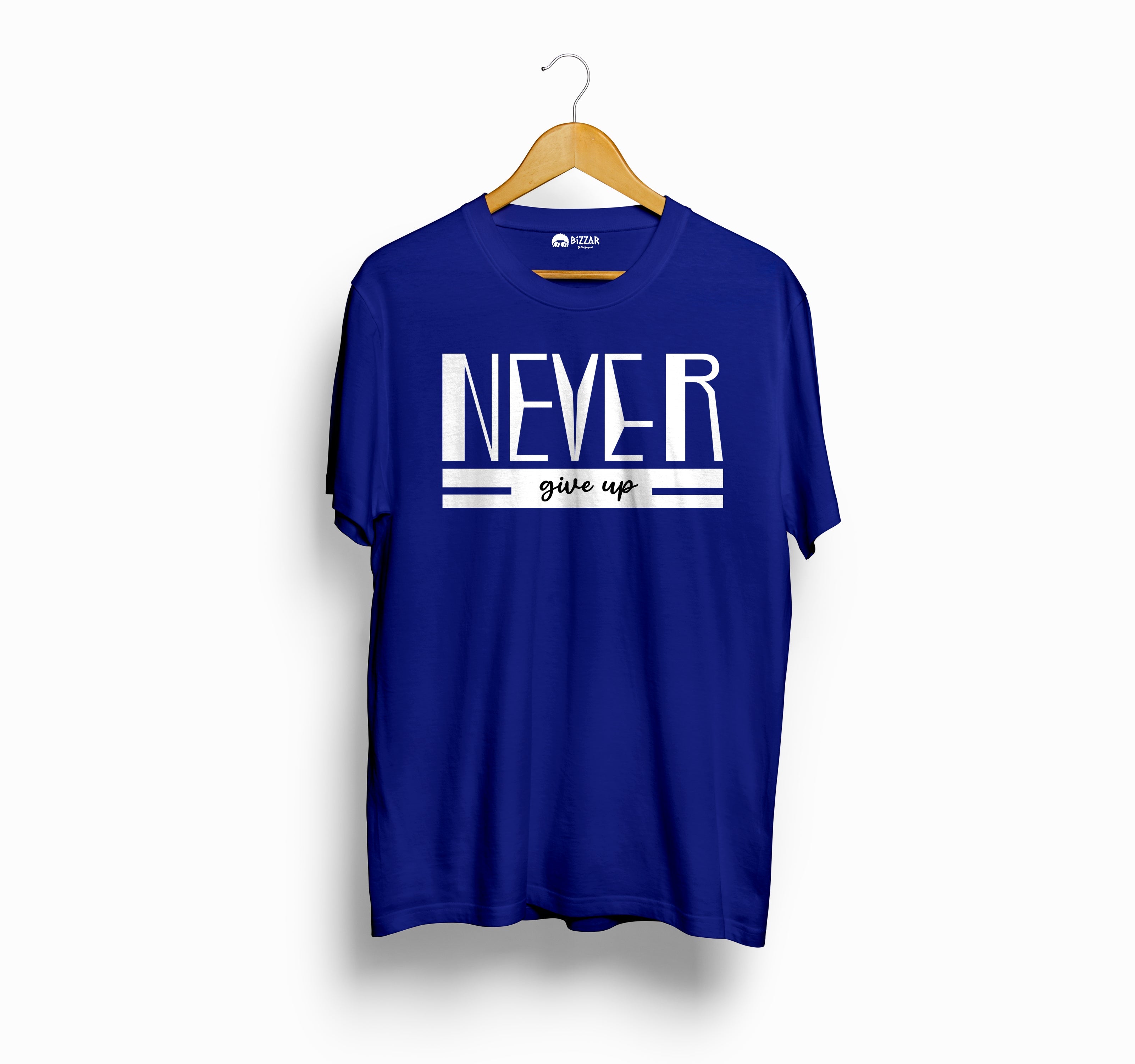 Bizzar's Never Give UP Royal Blue T-Shirt